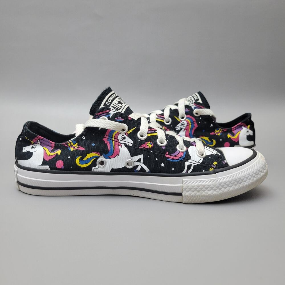 Converse All Star Chuck Taylor Rainbow Unicorn Black Galaxy Low Shoes Size 4.5 - Picture 3 of 13